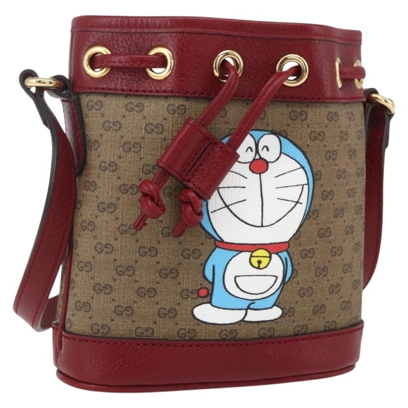 GUCCI Handbags - GUCCI Micro GG Supreme Doraemon Shoulder Bag PVC Beige 647801 Auth 159307SAM
